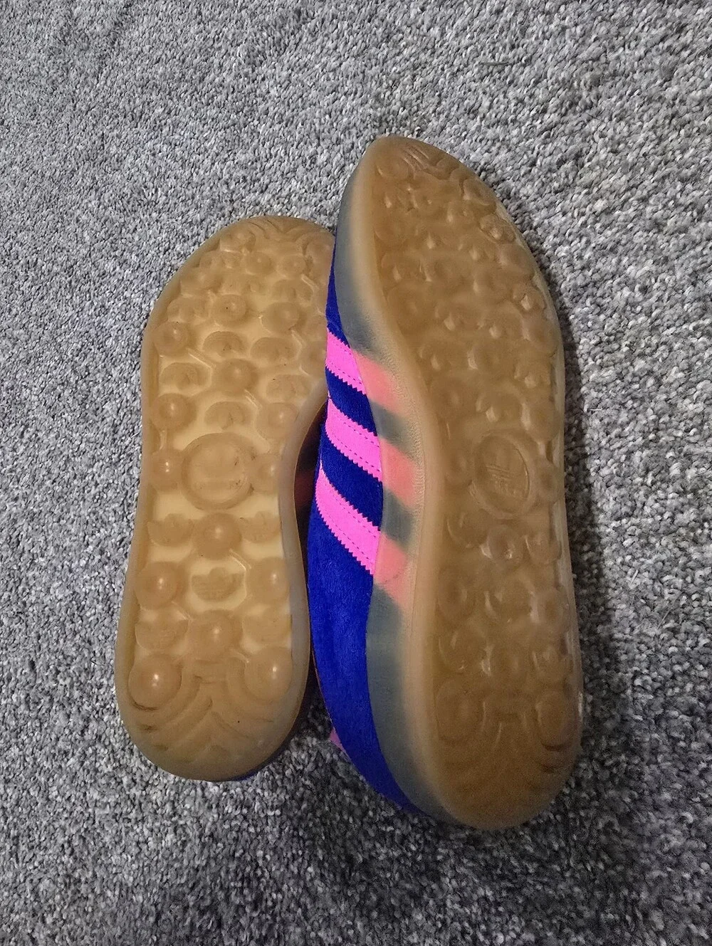 adidas Lucid Blue Suede Gazelle with Lucid Pink Stripes